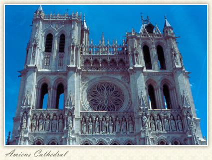 Rose Window, Towers, Amiens Cathedral, France