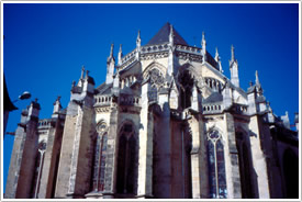 Chevet from east (closeup), Nevers Cathedral