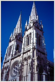 West front rose, towers & spires, Moulins Cathedral