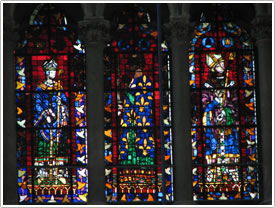 West end triforium lancets (14th c.) (detail), Reims Cathedral click for full-size image