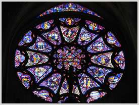 North transept rose, 'Creation' (mid-13th c.), Reims Cathedral click for full-size image