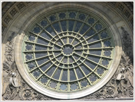 West façade rose window exterior (1860-71), St-Augustin, Paris click for full-size image