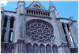 South porch rose, gable & lancets, Chartres Cathedral