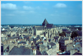 Southeast view from Tour de l'Horloge, Dinan, &Eacute;glise St-Malo