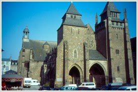 West front with north tower & transept (13th c.), St-Brieuc Cathedral