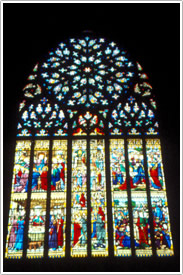 South transept window (15th c., with 19th c. glass), St-Brieuc Cathedral
