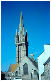 East end with tower & spire (15th-16th c.), Goulven, &Eacute;glise