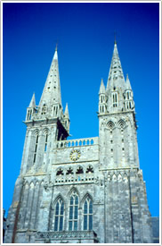 West front towers & steeples, St-Pol-de-L&eacute;on Cathedral