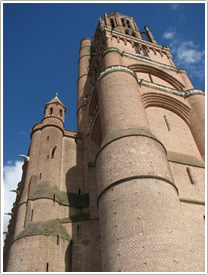 West front tower from northwest, Albi Cathedral