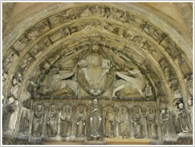 Tympanum of west portal, &Eacute;glise, St-Loup-de-Naud