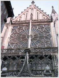 North transept rose (16th c.), exterior, Troyes Cathedral