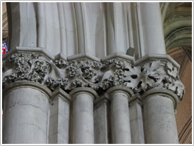 Column capitals in south nave aisle, Troyes Cathedral