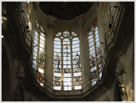 East end choir grisaille windows (16th c.), &Eacute;glise St-Pantal&eacute;on, Troyes