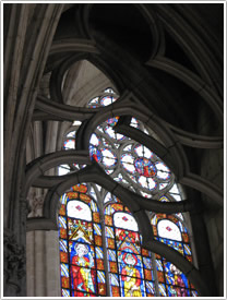 Double stone trefoil arches from south chapel, St-Urbain, Troyes