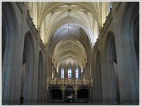 Nave, looking east, Église de Brou, Bourg-en-Bresse