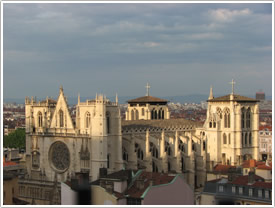 Cathedral from southwest at sunset, Lyon Cathedral