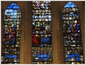 South choir window, 'Adoration of the Magi' (late 16th c.) (detail), Vienne Cathedral