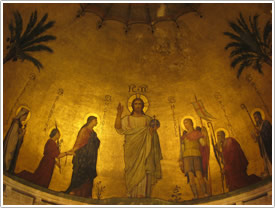 Frescoes in central apse (Flandrin, 1855) (closeup), St-Martin-d'Ainay, Lyon