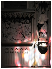 East end of north aisle with sunlight, &Eacute;glise St-&Eacute;tienne, St-&Eacute;tienne