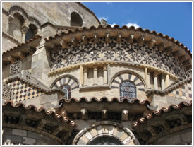Chevet (detail) from southeast, Clermont-Ferrand