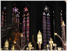 South ambulatory & chevet windows (13th c.), Clermont-Ferrand Cathedral