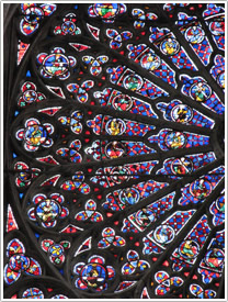 North transept rose (14th c.), left side, Tours Cathedral