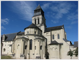 East end of minster church (1105-60) from northeast, Fontevrault Abbey