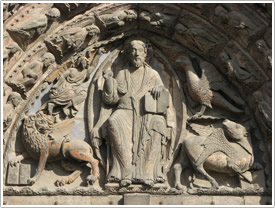 West front tympanum, 'Christ in Majesty' (c. 1170), Angers Cathedral