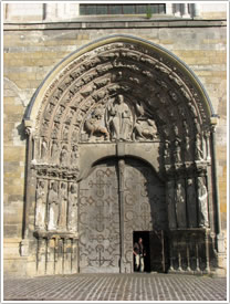 West front central portal & tympanum, Angers Cathedral