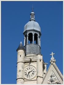 Belfry tower from west (completed 1628), St-Étienne-du-Mont, Paris click for full-size image