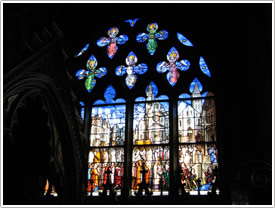 Ste-Geneviève Chapel window, St-Étienne-du-Mont, Paris click for full-size image