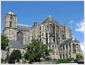Chevet & south transept from east, Le Mans