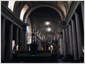 Nave looking west from apse, Rennes Cathedral