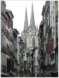 Approaching cathedral from southwest, Bayonne Cathedral