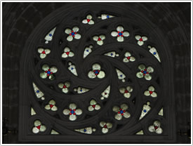 Southwest nave aisle window (15th c.), Bayonne Cathedral