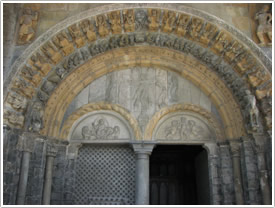 West porch portal with tympanum & archivolts (12th c.), Oloron-Ste-Marie Cathedral