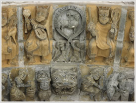 Archivolts above tympanum (12th c.), Oloron-Ste-Marie Cathedral