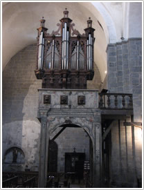 Renaissance organ (1557) with 16th & 18th c. decorations, Abbey-church, St-Savin