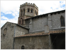 Cath&eacute;drale St-Lizier (12th-14th c.), north nave, transept & tower