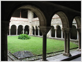 Cloister (12th c.), looking southeast, St-Lizier Cathedral