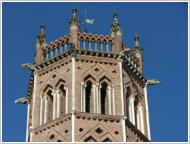 Top of octagonal tower (14th c.), Pamiers Cathedral