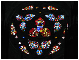 West end window above organ, Mirepoix Cathedral