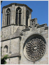 West front (closeup) (14th c.), St-Michel Cathedral, Carcassonne