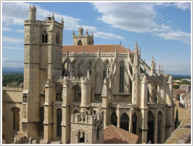 Cathedral from southeast from top of Donjon, Narbonne Cathedral