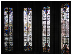 South choir windows (14th c. glass on top & bottom), Béziers Cathedral