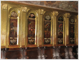 North choir stalls with floral paintings (16th c.), Cavaillon Cathedral