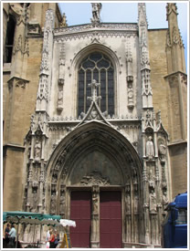 West front portal (1510) & window, Aix-en-Provence Cathedral