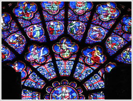West rose (1200-1250) (detail), Notre-Dame Cathedral, Paris click for full-size image