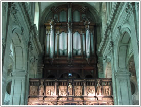 Rood screen (Marsy, 1632) & organ at west end, &Eacute;glise St-G&eacute;ry, Cambrai