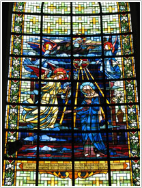 'Annunciation,' northwest transept window, &Eacute;glise St-G&eacute;ry, Cambrai